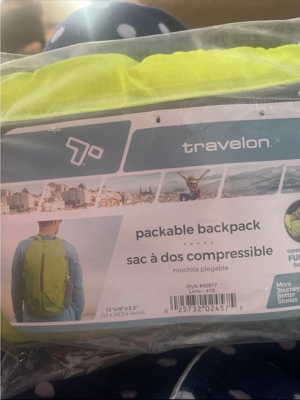 NWT travelon packable backpack lightweight green